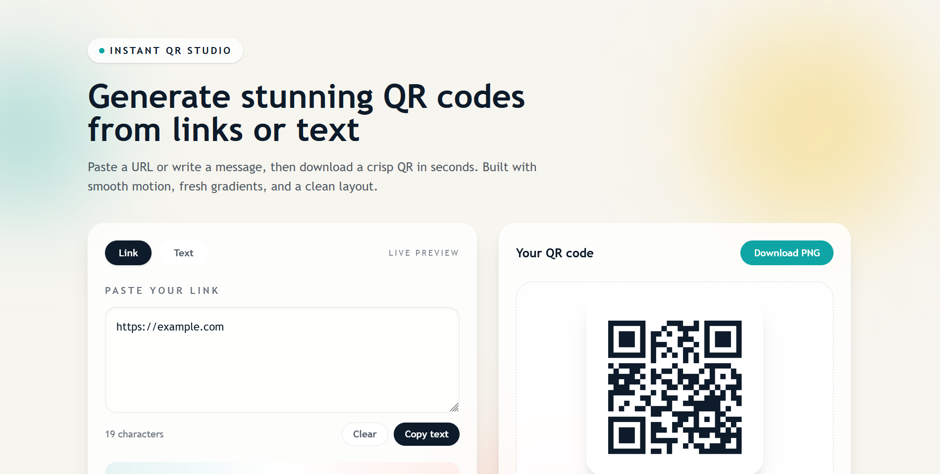 Instant QR Code Generator screenshot 1